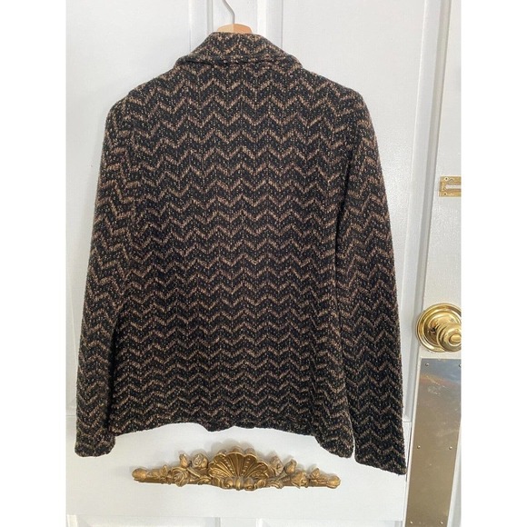 Vintage Paola Angela by Tricot Exclusive Inc brown knitted cardigan M, Canada - Picture 2 of 5